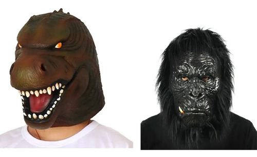 Godzilla Versus Kong Mascaras Godzilla Y King Kong / Gorila Diseño Godzilla Y King Kong Color Negro Y Marrón