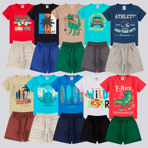 Kit 10 Peças De Roupa Infantil Bebe Menino Masculino Algodão