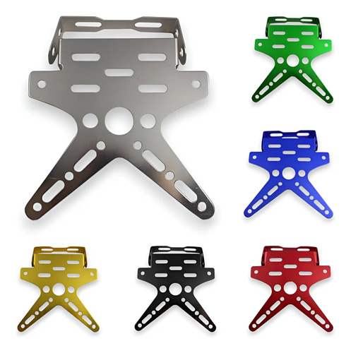 Porta Placa Aluminio Abatible Universal Moto Colores Calidad