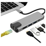 Adaptador Tipo C Lan+hdtv +usb 3.0+pd C Compatible Macbook