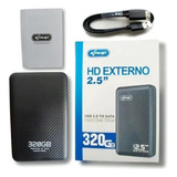 Hd Knup Externo P/ Armazenamento 320gb Slim Compatível Sata Cor Preto