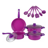 Set De Ollas Antiadherentes Bateria De Cocina Sartenes 14 Pc