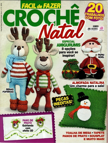 Revista Crochê Natal Especial Amigurumis Toalha Mesa  Tapete