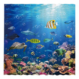 Allenjoy 72x72 Cortina De Chuveiro Ocean Fish Para Conjunto