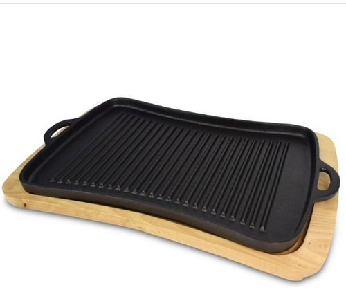 Plancha Grill Hierro Fundido + Tabla Madera Jim Beam