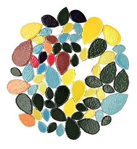 Azulejos De Mosaico De Cerámica Teñidos Con Forma De Hojas D