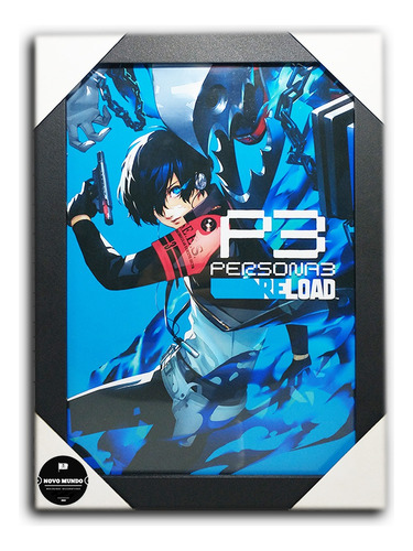 Quadro Persona 3 Reload Games Rpg C/ Moldura E Acetato A4