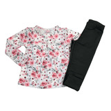 Conjunto Menina Infantil Floral Blusa E Legging