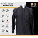 Camisa Clerical Cuello Romano Manga Larga