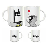 Mugs, Taza, Pocillo Pareja Mrs Mr Batman Gatubela