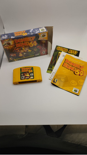 Autentico Juego N64 Donkey Kong Caja Manuales Con Celofán 