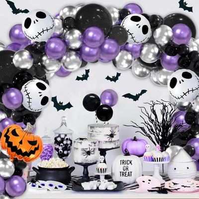 Arco De Globos Con Calaveras P/halloween, 141 Piezas