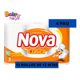 Toalla De Papel Nova Clásica 4paq De 12 Rollos X12 M