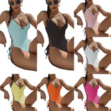 Bikinis Dama Traje De Baño De Una Pieza De Color Sólido