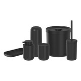 Kit Conjunto Banheiro Lavabo  6 Peças Bold Ou Preto Fosco