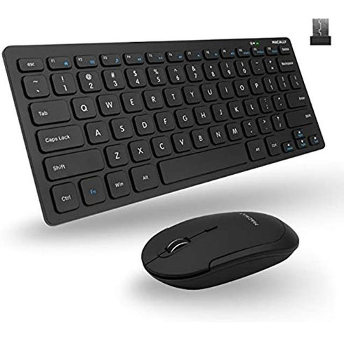 Macally Pequeño Combo De Teclado Y Mouse Inalámbricos, Un D