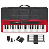 Organo Teclado Piano Casio Ct-s200 Fuente Funda Pedal Rojo