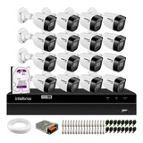 Kit Cftv 16 Câmeras 1120b Hd 720p Dvr 1116 1tb Intelbras