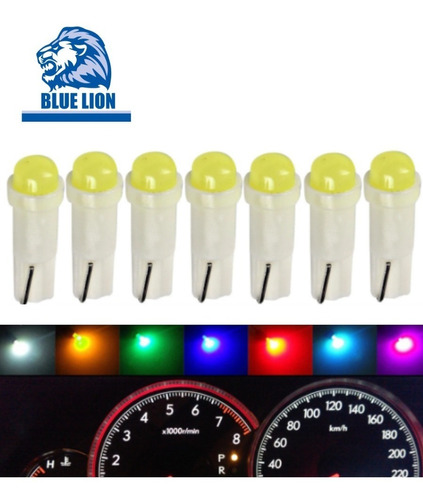 10 Lâmpadas Led Pinguinho T5 Para Painel Carro Todas Cores