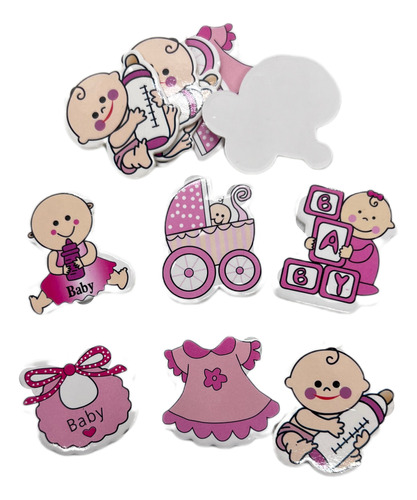 Dada® Globo Foil Baby Shower 30x45cm X12un Con Varillos 