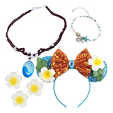 Niñas Moana Vestir Accesorios Moana Collar Diadema Pulsera F