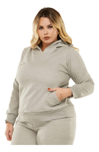 Blusa De Moletom C Toca Basico Frio Inverno Moda Plus Size