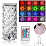 Velador Lámpara Diamond Rose Led Mesa Recargable Táctil 