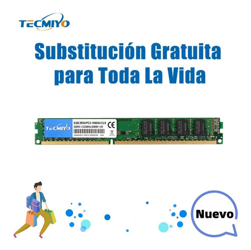 Memoria Ram Tecmiyo 8gb Ddr3-1333 Udimm Pc3-10600u Desktop