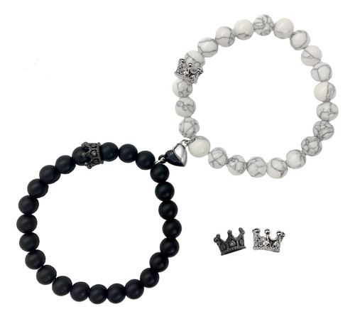 Ymeeaa Pulseras Para Parejas Corona De Rey Y Reina Pulseras 