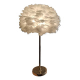 Lámpara Plumas, Elegante Diseño, Cuerpo Metal Dorado 60 Cm
