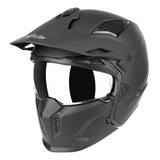 Casco Joe Rocket Rkt24 Negro Mate 3 N 1 Abierto 3/4 Integral