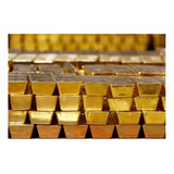 Vinilo 50x75cm Oro Gold Barra Lingotes Dinero Dorado P3