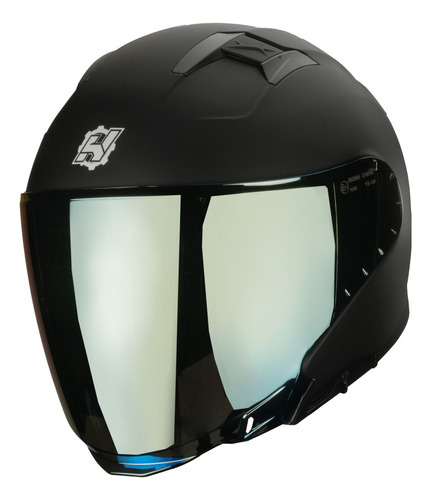 Casco Para Moto Hax Emerald Jet 3/4 Sólido Ece R22.06 Negro Mate Black S