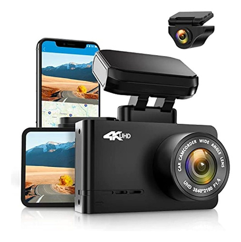 Wolfbox 4k Dash Cam Wifi Incorporado Gps Dashboard Camera Fr