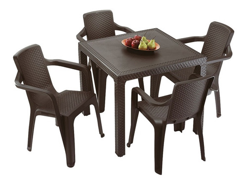 Combo Comedor Eterna Rimax (1 Mesa + 4 Sillas Con Brazos)