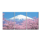 Monte Fuji Con Flor De Cerezo Lienzo Arte De La Pared P...