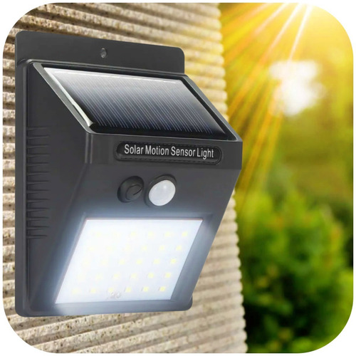Luminaria Solar Led Luz Automática Sensor Presença Arandela