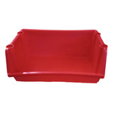 Contenedor Plasticas Apilable Reforzadas Gavetero Colombraro Color Rojo