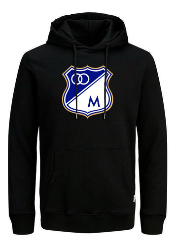 Buzo Chompa Hoodies Millonarios Negrg 100% Algodon Perchado 