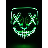 Máscara De Iluminação Led De Rosto Fantasma Halloween Cor Fluorescent Green
