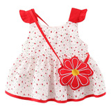 Vestido Floral Pequeño De Color Veraniego Para Niña Y Bolso