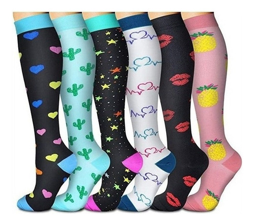 Gift Pack Of 6 Gradient Compression Socks .