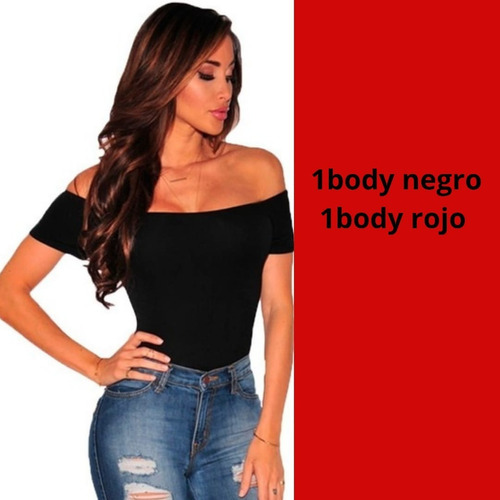 2 Bodys Bodysuit Peto Poleras Crop Top Sin Hombros Vestidos 