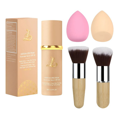Base De Maquillaje Líquida Que Cambia De Color,2 Brochas