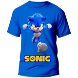 Camisa Infantil Sonic Desenho Camiseta De Algodão P/ Meninos