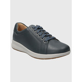 Zapatilla Cuero Mujer Spinal Laceup Azul Hush Puppies