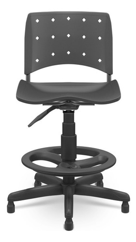 Cadeira Caixa Secretaria Giratoria Ergoplax Preto Plaxmetal