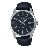 Reloj Casio Mtp-vd03l-1audf Core Mens Correa Y Fondo Color Negro Bisel Color Gris