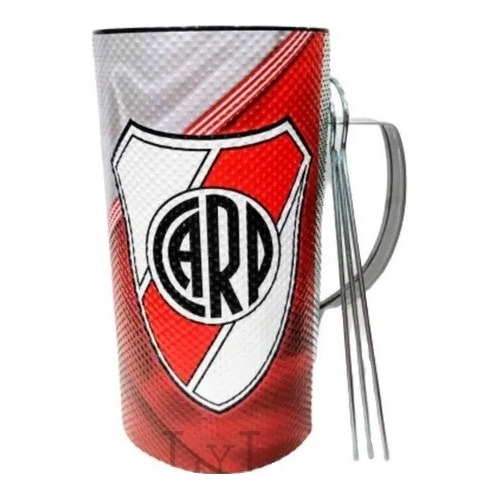 Vaso Guira Ploteado River Plate Oficial Con Raspador 