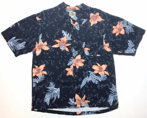 Camisa Hawaiana Tropical Floreada Surf Talle L Grande 1312